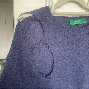 Distressed Blue Sweater